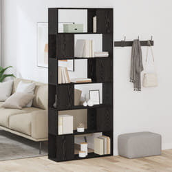 Scaffale Nero Rovere 80x24x186 cm Legno ingegnerizzato Vidaxl