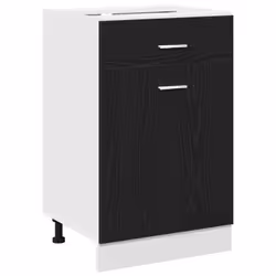 vidaXL Mobile con Cassetti con cassetto Rovere nero 50 x 46 x 81.5 cm - Vista aggiuntiva 2
