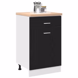 vidaXL Mobile con Cassetti con cassetto Rovere nero 50 x 46 x 81.5 cm - Vista aggiuntiva 3