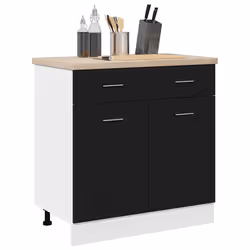 vidaXL Armadietto con Cassetto con porta Rovere nero 80 x 46 x 81.5 cm - Vista aggiuntiva 3