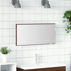 Cabinet del Bagno vidaXL con Specchio e Luce LED Rovere Marrone 80x37 cm