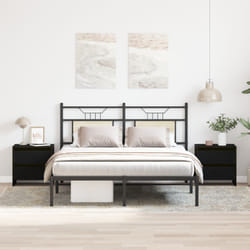 Cabinetto da letto vidaXL 2 pezzi Nero Rovere 45x34x44,5 cm Legno ingegnerizzato