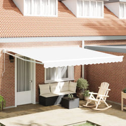 Tenda Manuale Retrattile Bianca 400x300 cm, Tessuto di Ricambio per Tenda per Struttura da 4x3 m Bianca - Vidaxl