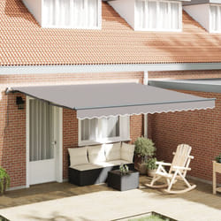 Tenda Retrattile Manuale Vidaxl Grigio Chiaro 400x350 cm, Tessuto di Ricambio per Tenda Vidaxl per Telaio 4x3.5 m Grigio Chiaro