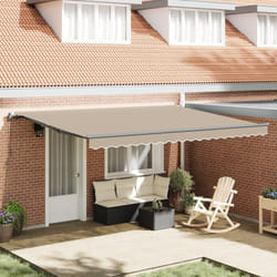 vidaXL Tenda Retrattile Manuale Beige 450x300 cm, Tessuto di ricambio per tenda vidaXL per telaio 4,5x3 m Beige