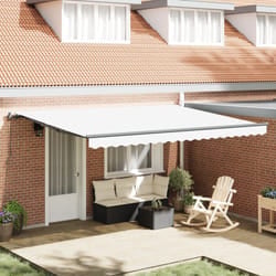 vidaXL Tenda Retrattile Manuale Bianca 450x300 cm