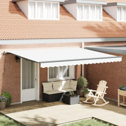 Tenda Retrattile Manuale Vidaxl Bianca 450x350 cm, Tessuto di Ricambio per Tenda Vidaxl da 4,5x3,5 m Bianca