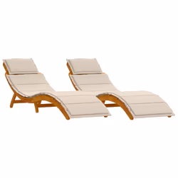 vidaXL Lettino prendisole con cuscino 2 pcs Bianco 184 x 55 x 64cm - Vista aggiuntiva 2