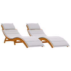 vidaXL Lettino prendisole 2 pcs Grigio chiaro 184 x 55 x 64cm - Vista aggiuntiva 2
