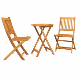 vidaXL Set Bistro da Giardino 3 pcs Marrone legno massello di acacia - Vista aggiuntiva 2