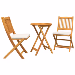 vidaXL Set Bistro da Giardino 3 pcs Marrone legno massello di acacia - Vista aggiuntiva 2