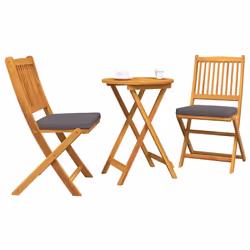 vidaXL Set Bistro da Giardino 3 pcs Marrone legno massello di acacia - Vista aggiuntiva 3