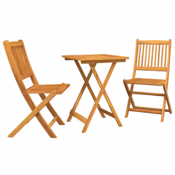 vidaXL Set Bistro da Giardino 3 pcs Marrone legno massello di acacia - Vista aggiuntiva 2