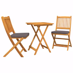 vidaXL Set Bistro da Giardino 3 pcs Marrone legno massello di acacia - Vista aggiuntiva 2