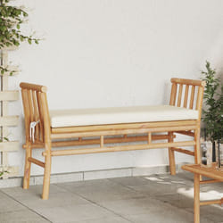 Panchina da giardino con cuscino da 110 cm in bambù Vidaxl