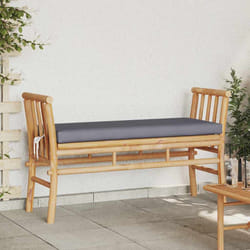 vidaXL Panchina da giardino con cuscino Marrone 110 x 38 x 65cm Bambù