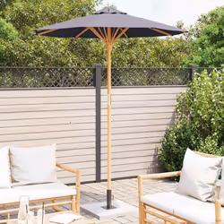 vidaXL Ombrello da giardino Grigio scuro 180 x 180 x 230 cm Bambù - Vista aggiuntiva 3
