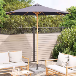 vidaXL Ombrello da giardino Grigio scuro 270 x 270 x 260 cm Bambù - Vista aggiuntiva 3