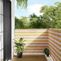Paravento per Balcone Striscia Gialla e Bianca 120x700 cm Vidaxl