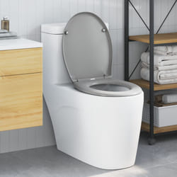 Sedile per wc a rilascio rapido con chiusura morbida in Duroplast Grigio Vidaxl