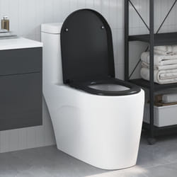 Sedile wc con Rilascio Rapido e Chiusura Morbida Duroplast Nero di Vidaxl