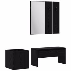 vidaXL Set mobili da ingresso con specchio 5 pcs Rocce nere e argento - Vista aggiuntiva 2