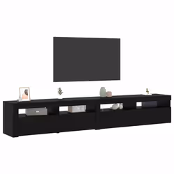 vidaXL Mobile TV 2 pcs Rovere nero 240 x 35 x 40 cm Legno multistrato - Vista aggiuntiva 3