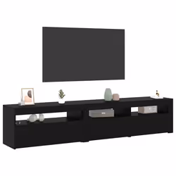 vidaXL Mobile TV 2 pcs Rovere nero 195 x 35 x 40 cm Legno multistrato - Vista aggiuntiva 3