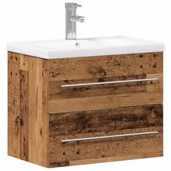 vidaXL Mobile lavabo con lavandino con cassetto 2 pcs Legno vecchio - Vista aggiuntiva 2