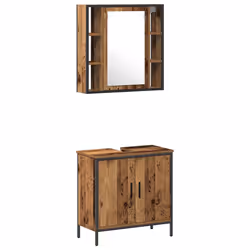 vidaXL Set di mobili per il bagno Altro 2 pcs Marrone 60 x 30 x 60 cm - Vista aggiuntiva 2