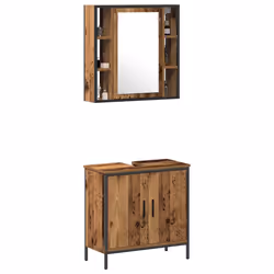 vidaXL Set di mobili per il bagno Altro 2 pcs Marrone 60 x 30 x 60 cm - Vista aggiuntiva 3