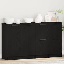 Vidaxl - Credenze 3 pcs Nero Rovere Legno Ingegnerizzato