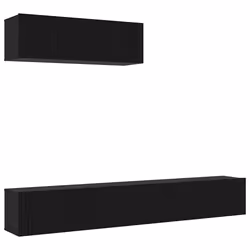 vidaXL Set di Mobili Porta TV 3 pcs Rovere nero 200 x 30 x 30 cm - Vista aggiuntiva 2