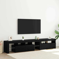 vidaXL Armadi TV  2 pz con luci LED Quercia Nera Legno Ingegnerizzato