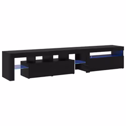 vidaXL Armadi TV  2 pz con luci LED Quercia Nera Legno Ingegnerizzato - Vista aggiuntiva 2