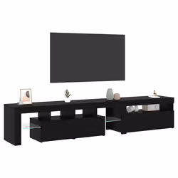 vidaXL Armadi TV  2 pz con luci LED Quercia Nera Legno Ingegnerizzato - Vista aggiuntiva 3