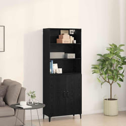 vidaXL Credenza 2 pcs Rovere Nero 69.5 x 32.5 x 180 cm
