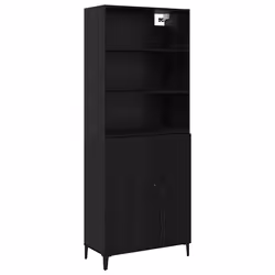 vidaXL Credenza 2 pcs Rovere Nero 69.5 x 32.5 x 180 cm - Vista aggiuntiva 2