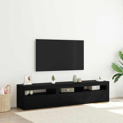 vidaXL Mobile TV 2 pcs Rovere nero 180 x 35 x 40 cm Legno multistrato