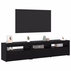 vidaXL Mobile TV 2 pcs Rovere nero 180 x 35 x 40 cm Legno multistrato - Vista aggiuntiva 3