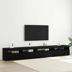 vidaXL Set mobile TV 3 pcs Rovere nero 270 x 35 x 40 cm