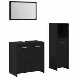 vidaXL Set di Mobili per il Bagno 3 pcs Rovere Nero 60 x 33 x 60 cm - Vista aggiuntiva 2
