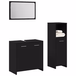 vidaXL Set di Mobili per il Bagno 3 pcs Rovere Nero 60 x 33 x 60 cm - Vista aggiuntiva 3