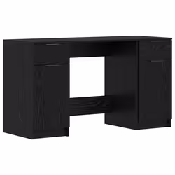 vidaXL Scrivania Rovere nero 133 x 50 x 75 cm Legno multistrato - Vista aggiuntiva 2