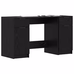 vidaXL Scrivania Rovere nero 133 x 50 x 75 cm Legno multistrato - Vista aggiuntiva 3