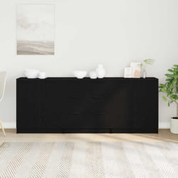 vidaXL Sideboard Rovere Nero 180 x 30 x 70 cm Legno multistrato