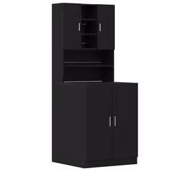 vidaXL Mobile per lavatrice 2 pcs Rovere nero 70.5 x 71.5 x 181.5 cm - Vista aggiuntiva 2