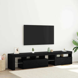 vidaXL Mobile TV 2 pcs con luci LED rovere nero legno ingegnerizzato