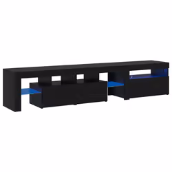 vidaXL Mobile TV  2 pcs con luci LED rovere nero legno ingegnerizzato - Vista aggiuntiva 2