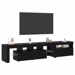 vidaXL Mobile TV  2 pcs con luci LED rovere nero legno ingegnerizzato - Vista aggiuntiva 3
